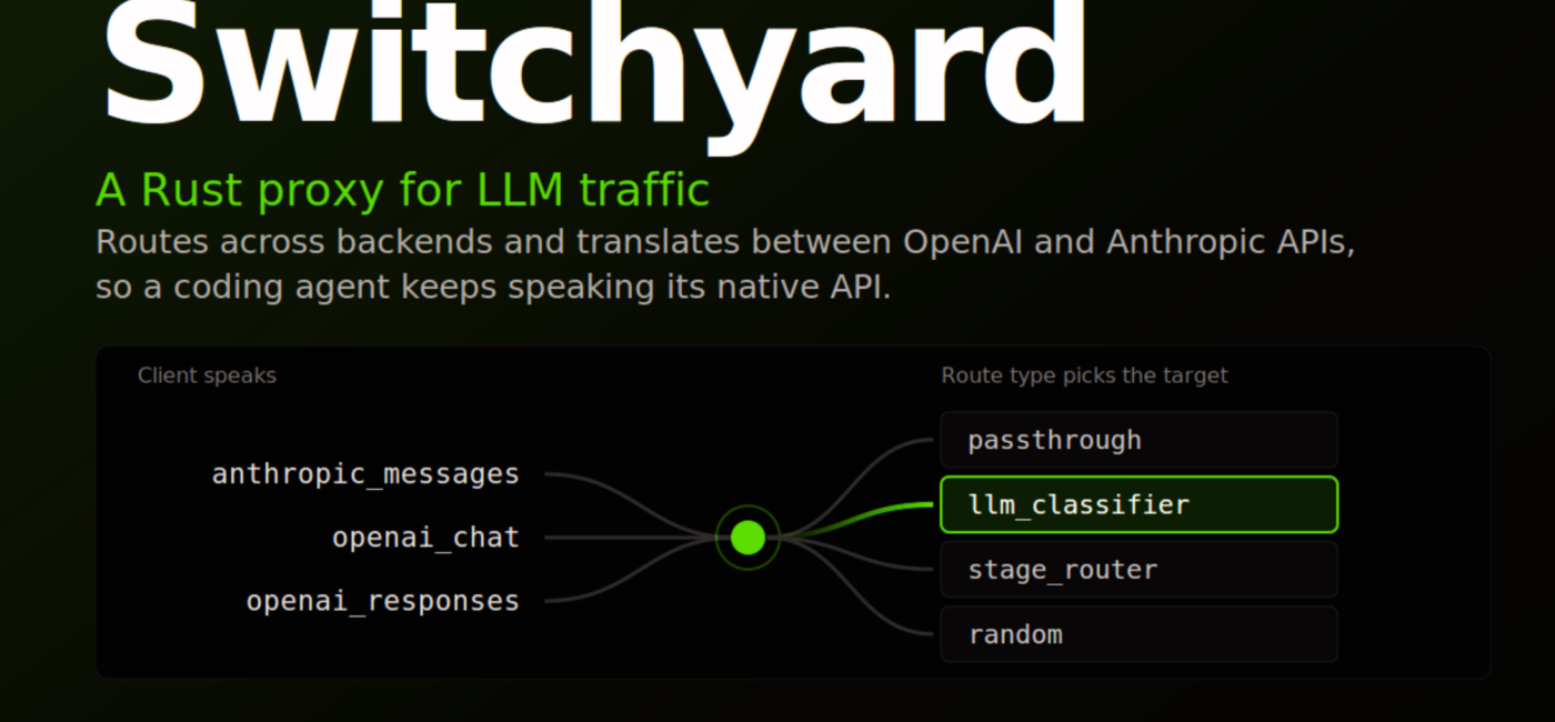 Meet Switchyard: A Rust Proxy and Library That Routes and Translates LLM Traffic Across OpenAI and Anthropic APIs